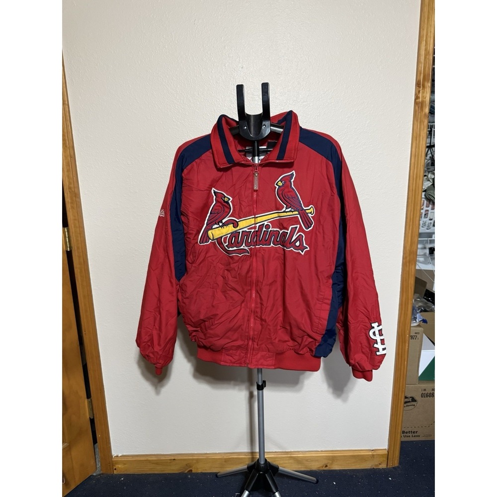 Vintage St. Louis Cardinals Jacket Majestic Authentic MLB XXL Red Full Zip Y2K